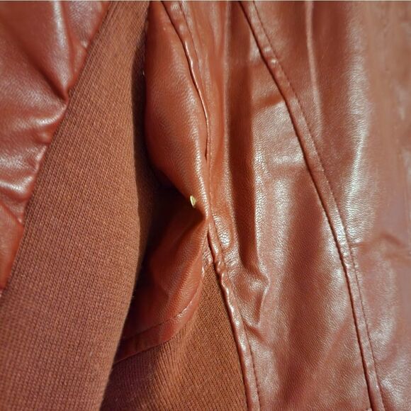 Love Tree Faux Leather Moto Jacket - Size S - Picture 8 of 8